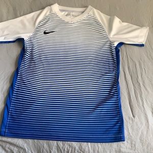 Blue and white Nike shirt